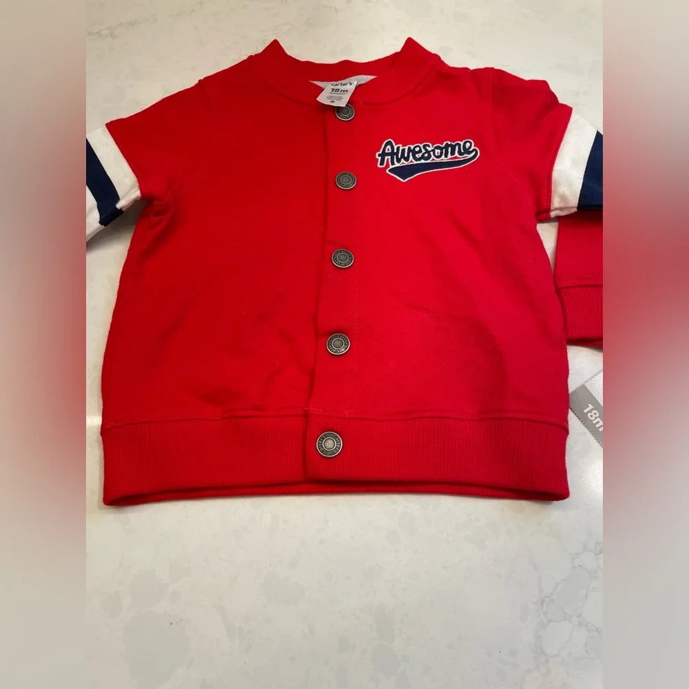 Carters Infant‎ Varsity Red Jacket Size 18 Months